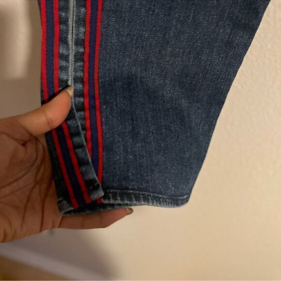 Parker Smith Women's Stella Crop Tuxedo Side-Stripe Side Slit Jeans Size 26 C21 - Picture 8 of 11